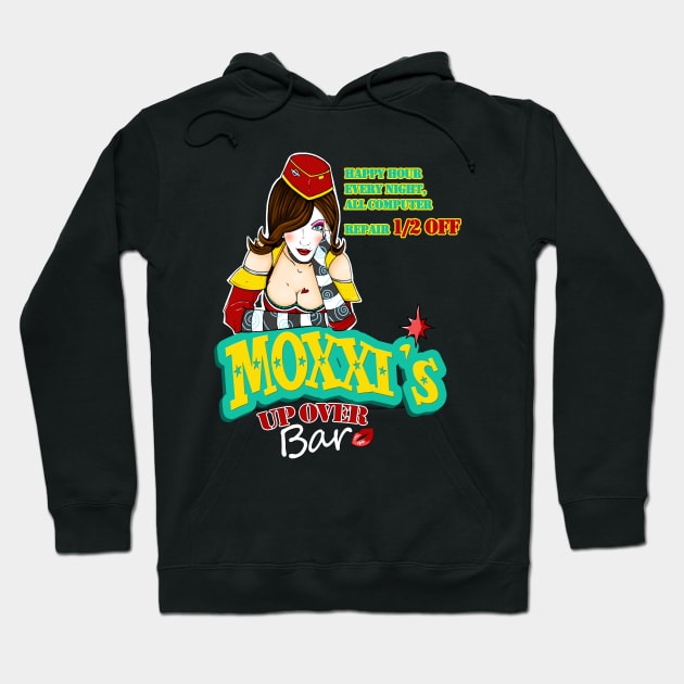 Moxxi's UP OVER bar Hoodie by Rhaenys